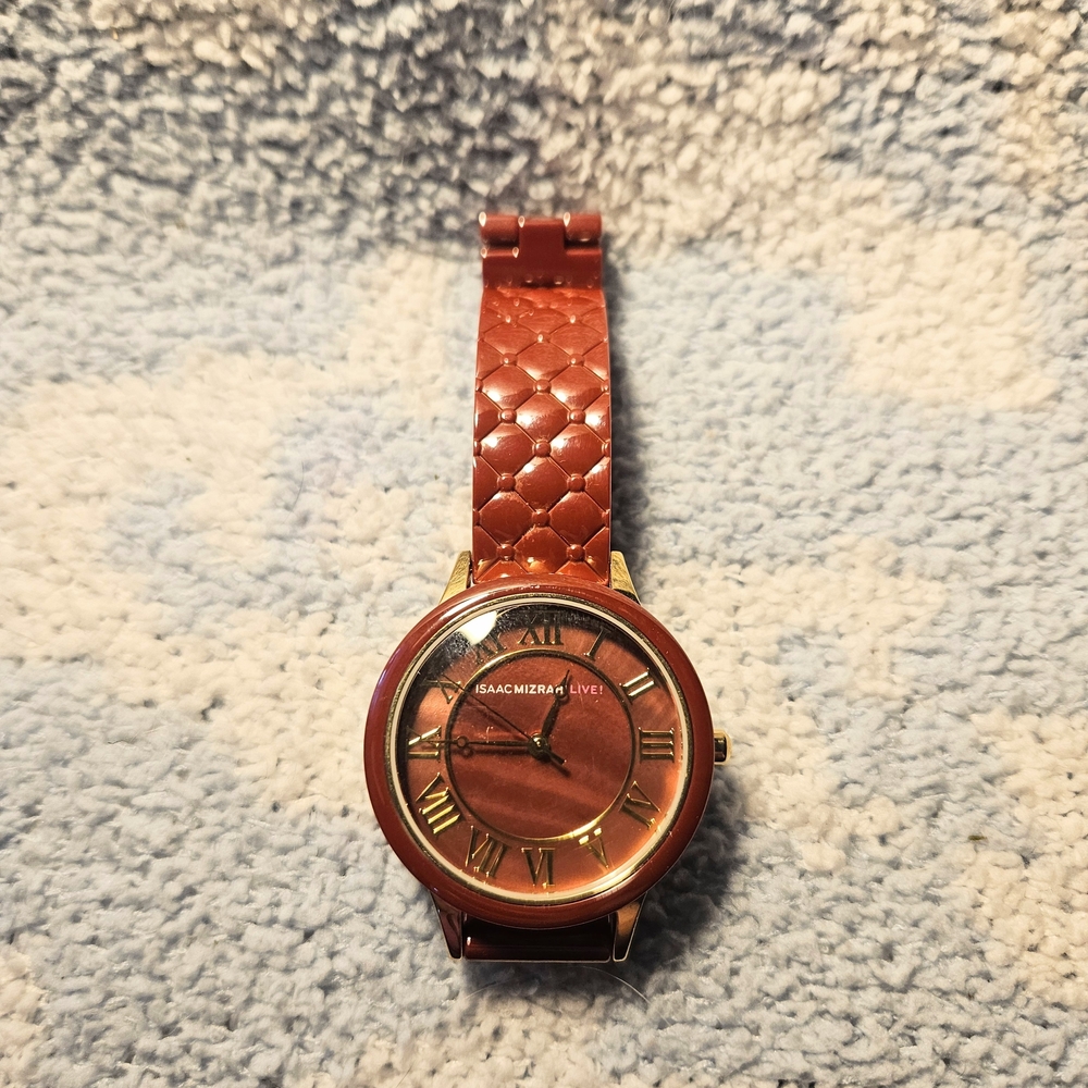 Isaac Mizrahi Red and Gold Women's Watch